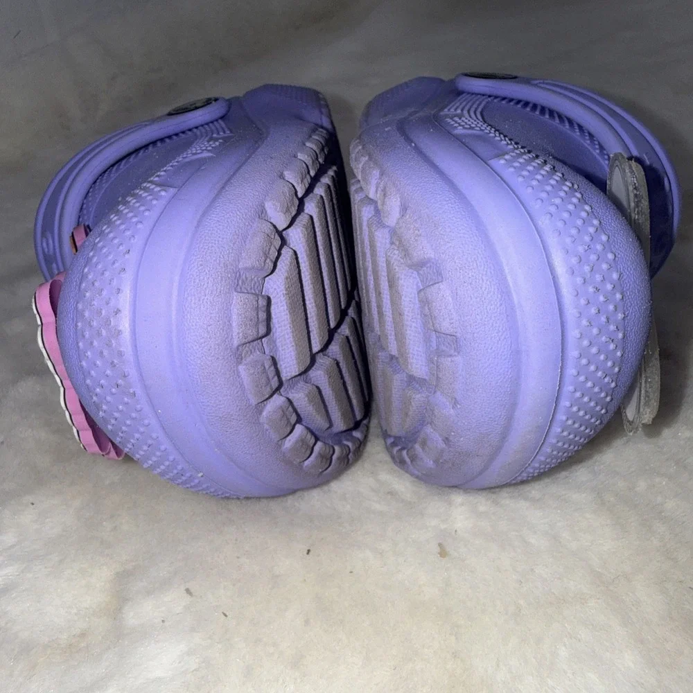 Crocs Classic Fleece Lined Purple Clog Lisa Frank Charms Toddler Child Size 9 C9